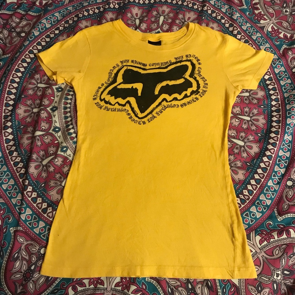 Fox Racing Yellow Ladies Small Short Sleeve Shirt